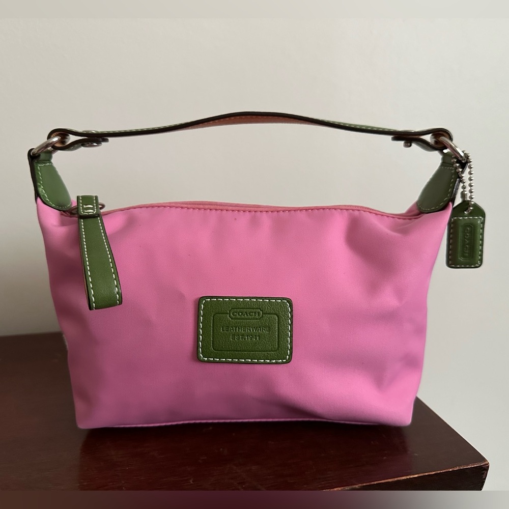 Coach Barbie Pink Green Nylon Mini Purse